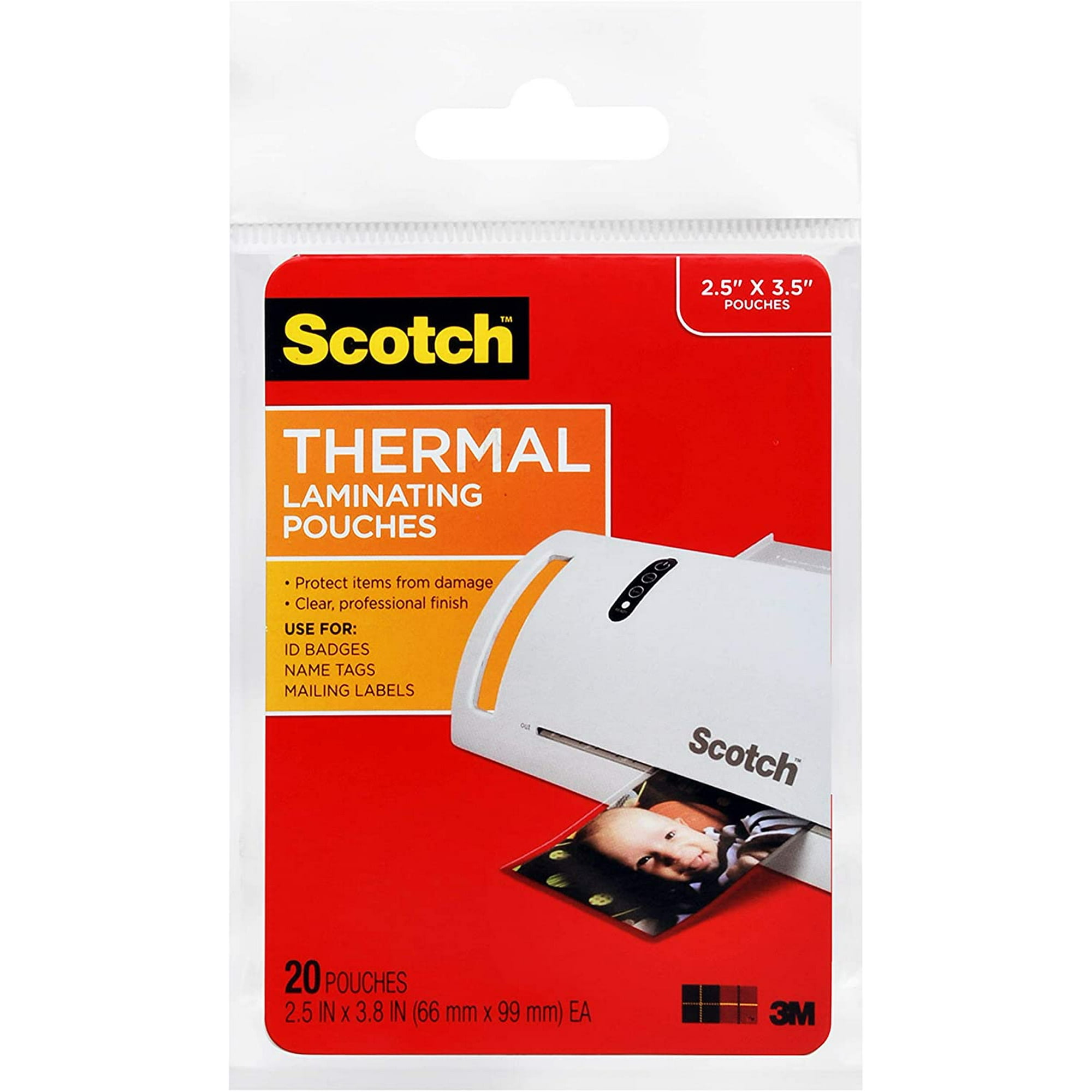 Scotch Thermal Laminating Pouches 2 5 X 3 5 Inches Wallet Size Pack Tp5904 Walmart Canada