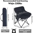 thumbnail image 2 of Portable camping chair with breathable upholstered construction Side pockets Aluminium frame camping chair with carry bag for backpacking and camping, 2 of 6