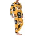 thumbnail image 2 of Naloa Corgi Men’s Pajamas Set - Long Sleeve Button Down Sleep Shirt and Pajama Bottoms Sleepwear Set-Medium, 2 of 7