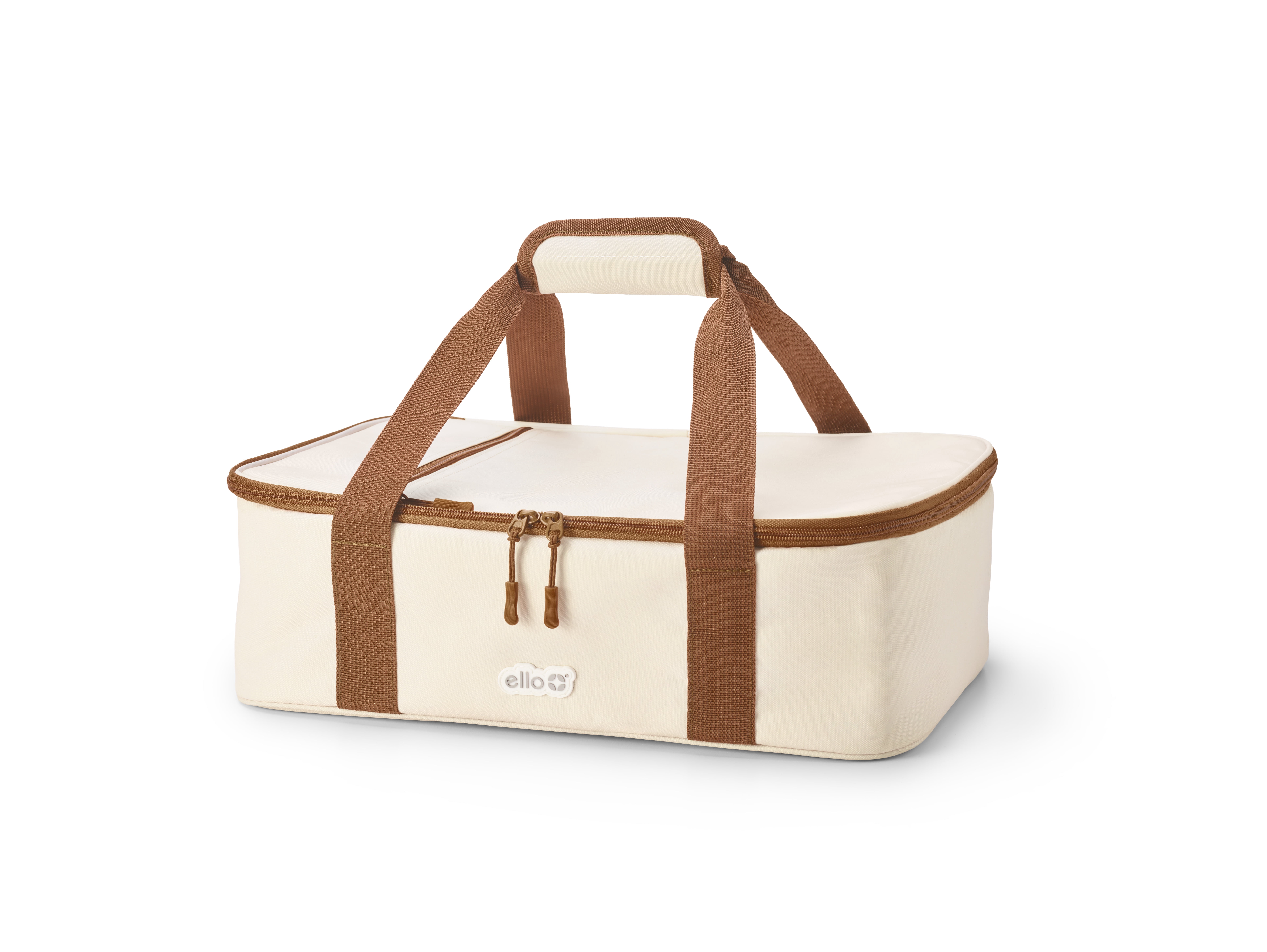 Ello Color Lock 9X13 Glass Baker with Carrier, Cream