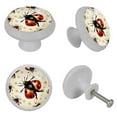 thumbnail image 4 of Ladybird Fluorescent Drawer Pulls with Screws - Round 4-Pack, Glow-in-the-Dark Knobs for Cabinets, Wardrobes, Dressers - Cupboard Handles, Fluorescence Pulls, 4 of 6