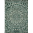 thumbnail image 2 of SAFAVIEH Courtyard Josiah Floral Medallion Indoor/Outdoor Area Rug, 8' x 11', Light Grey/Teal, 2 of 7