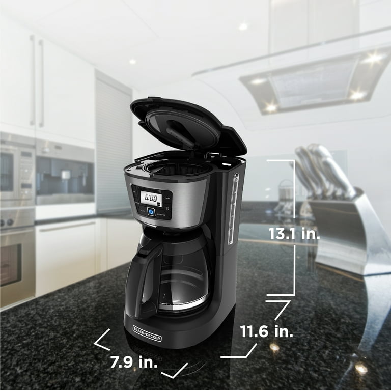 BLACK+DECKER 12-Cup Programmable Coffeemaker, Black/Stainless