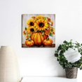 thumbnail image 3 of JRXY Fall Wall Art Canvas Pumpkin Decor Rustic Farmhouse Sunflower Pictures Kitchen Bedroom Living Room Dining Autumn Harvest Prints Halloween Home Dec16x16in 20x20 in, 3 of 4