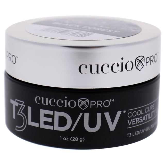 Gel T3 Cool Cure Versatility - Black Forest de Cuccio Pro para mujeres - Gel para uñas de 1 oz Cuccio T3 Cool Cure Versatility Gel - Black Forest Nail Gel Dama 1 oz