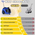 thumbnail image 5 of East doll 12V Electric Ride on Toy, Push Car for Toddler with Remote Control, 360°Spin, 5-Point Safety Belt, 1.3-2.5MPH, Music, Horn, Kids Ride On Toy Ages 1-3, Blue, 5 of 8