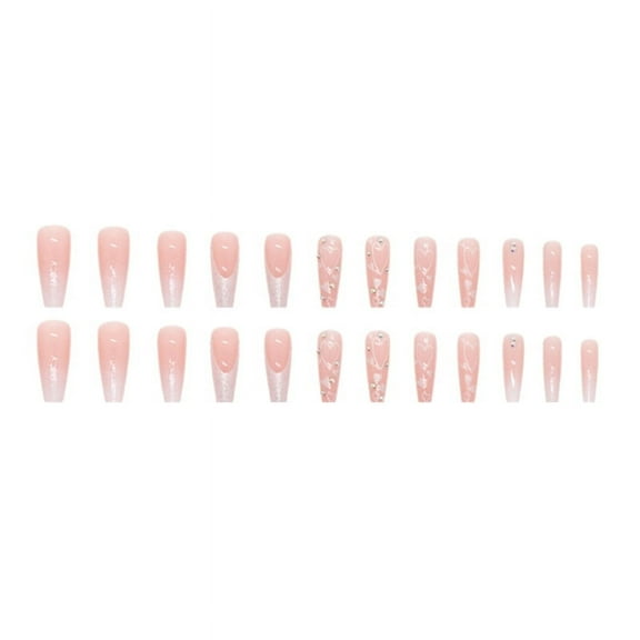 ZPAQI 24Pcs Long Coffin False Nails Full Cover Acrylic Nails Press on Nails no Glue