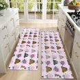 thumbnail image 4 of Kitchen Rugs Sets Of 2,Cute Pitbull Terriers Dog and Flower Anti Fatigue Kitchen Mat Rugs Non Slip Washable,Decorative Kitchen Floor Mats for Kitchen,Sink,Laundry,17"X47", 4 of 5
