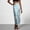 #0265-Light Blue, variant on Satin Skirt for Women, High Waisted Maxi Skirt with Elastic Waistband, Flowy A Line Long Skirt with Floral Print, Casual Silky Ankle Length Skirt, Printed Summer Skirt Gift