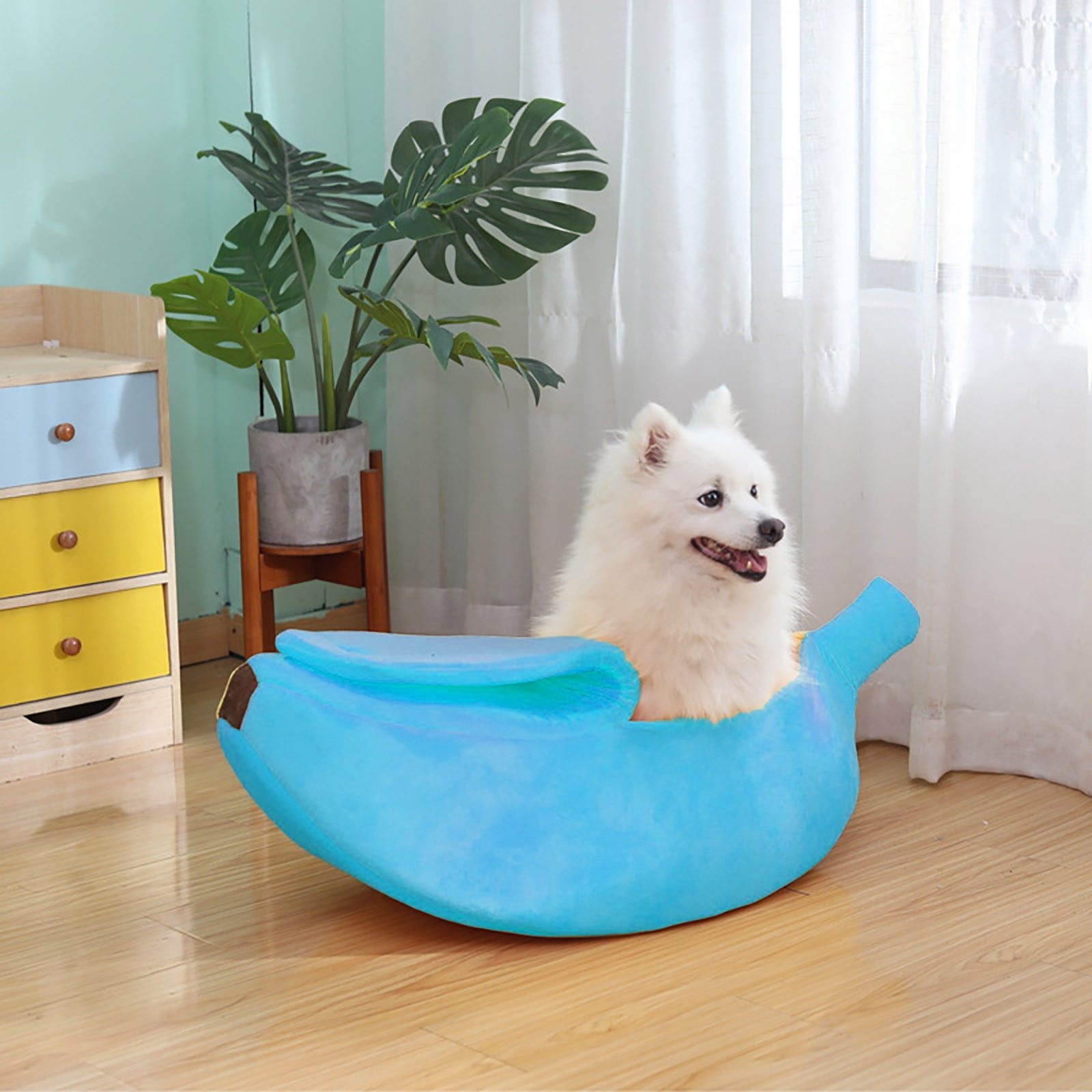 Banana Shaped Pet Bed for Cats and Small Dogs Cozy Comfort Mat Durable Portable Warm Sleeping Pad Pet Supplies