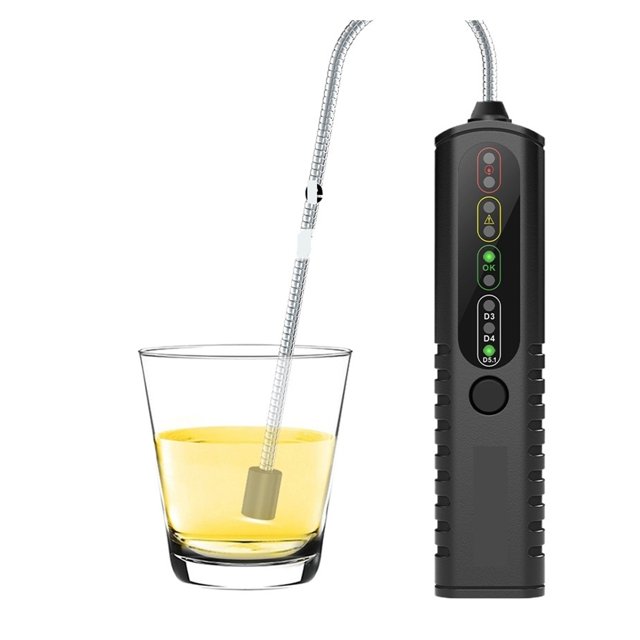 BF100 Testeur de Liquide de Frein Automobile Outil de Test d'Huile de Frein Numérique Stylo de Test de Qualité d'Huile Indicateur LED, Riche en Fonctionnalités