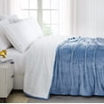 thumbnail image 4 of Southshore Fine Living, Inc. Sherpa Fleece Blanket, Reversible Throw Blanket, 110 X 98, Blue, 4 of 7
