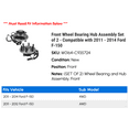 thumbnail image 2 of Front Wheel Bearing Hub Assembly Set of 2 - Compatible with 2011 - 2014 Ford F-150 2012 2013, 2 of 2