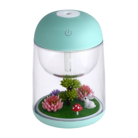 Uandlove Humidifier Large Room Simulated Plant Landscapes Humidifier USB Gas Purification Colorful Night Light Humidifier Green