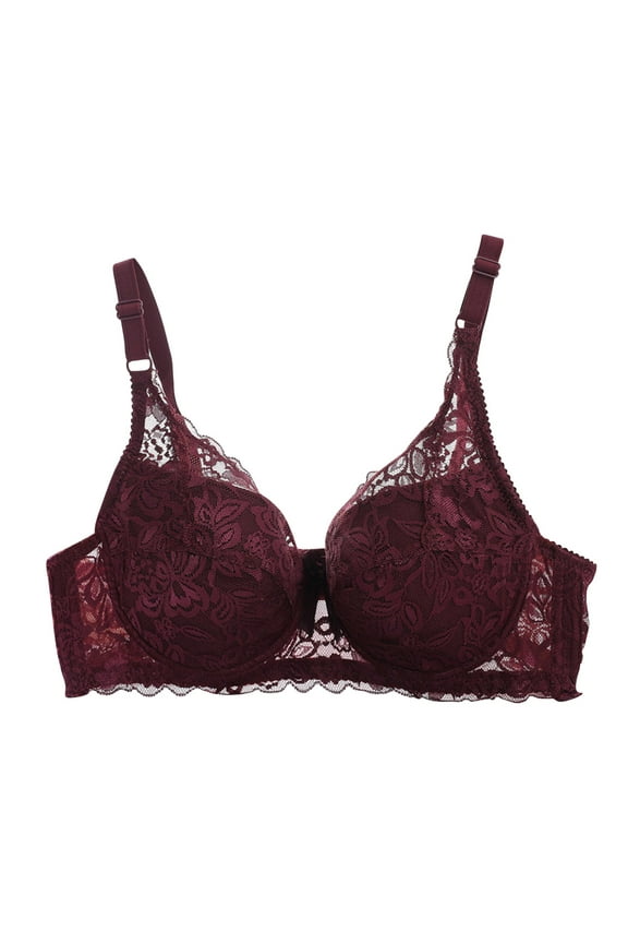 Womens Lace Push Up Bra Unpadded Comfort Support Bra Underwire Plunge Full Coverage Sexy Everyday Bralettes