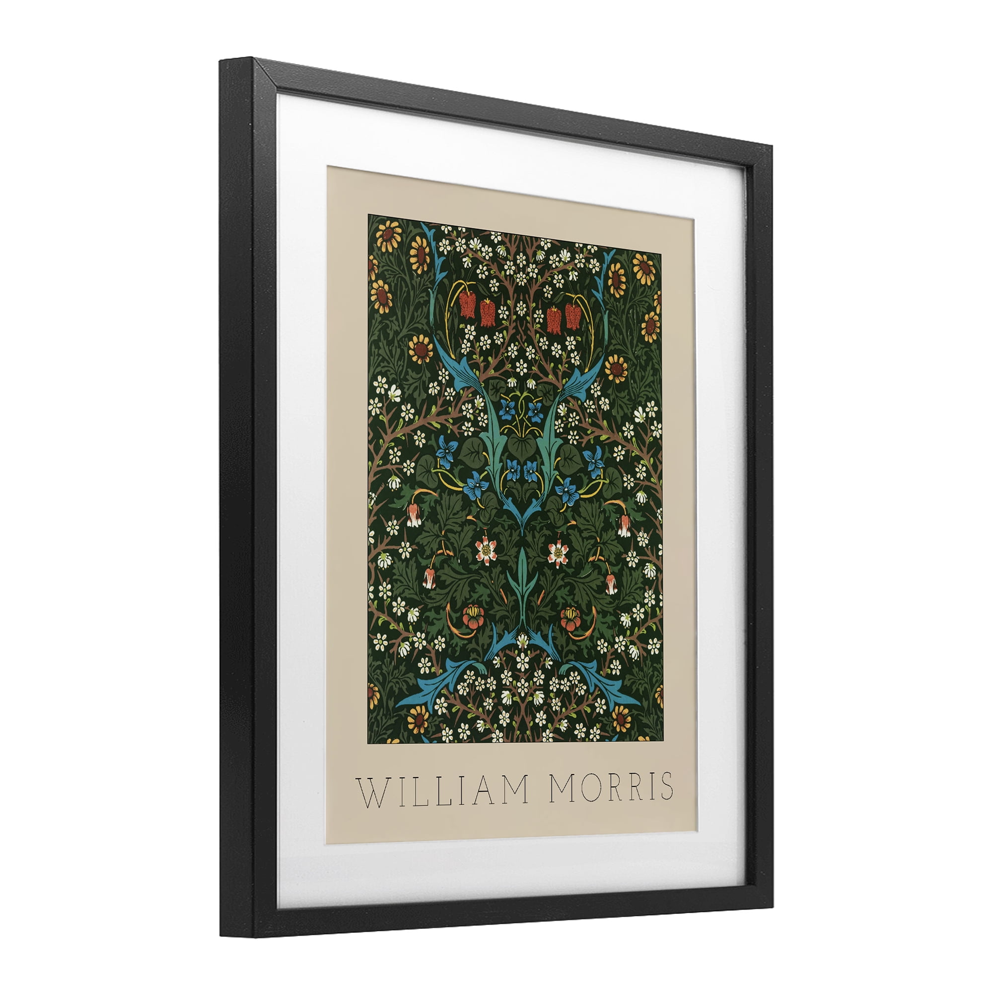 Stupell Industries Ornate Botanicals William Morris Black Framed Print Under Glass, design by Lil' Rue