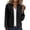 Black, variant on WTOBBY Women's Solid Color Zipper Hooded Cardigan Long Sleeved Sweatshirt Jacket, Casual Streetwear Top with Front Pocket and Comfortable Loose Fit,Black L