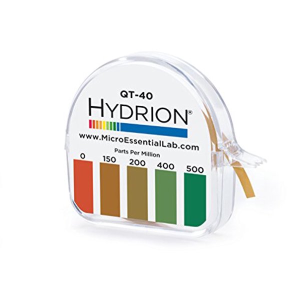 Hydrion QT40 Quaternary Sanitizer Test Tape 15 feet Roll Quat Color