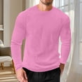 thumbnail image 2 of ZUKMRJPC Men's Long Sleeve Shirts Crewneck Waffle Knit Texture Pullover Tops Soft Breathable Gym Workout Athletic Basic Tee Shirts, 2 of 4