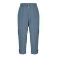 thumbnail image 4 of BUIGTTKLOP Cargo Capris for Women 2026 Summer Casual High Waisted Button Loose Travel Hiking Capri Cropped Pants with Pockets, 4 of 6