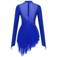 thumbnail image 2 of YONGHS Women's Figure Ice Skating Dress Long Sleeve Irregular Hem Gymnastics Dance Costume Royal Blue XXL, 2 of 6