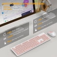 thumbnail image 3 of Combo inalámbrico de teclado y ratón WisFox de tamaño completo, color rosa, 3 of 7