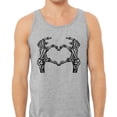 thumbnail image 2 of Skeleton Heart Hands Tank Top Unisex Medium Grey, 2 of 5
