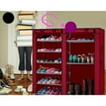 thumbnail image 2 of Double Rows 9 Lattices Shoe Rack Organizer, 42.13" x 11.02" x 44.09" Wall Bench Shoe Cabinet with doors for Home, 2 of 6
