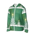 thumbnail image 3 of Goofa Christmas Green Printed Women's UPF 50+ Sun Protection Hoodie Jacket Lightweight Long Sleeve Sun Shirt for Women with Pocket Hiking Outdoor-Medium, 3 of 9