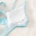 thumbnail image 3 of Gibobby Trajes de Baño Mujer Traje de baño de moda sexy con correa ajustable grande para mujer Conjunto de traje de baño sólido(Azul celeste,G), 3 of 5