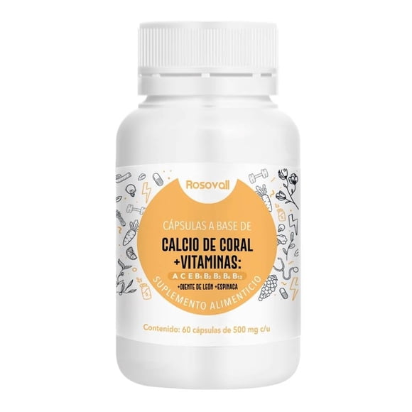 Suplemento Alimenticio Rosovall Altus Natura Cálcio de Coral +Vitaminas 60 cápsulas de 500 mg