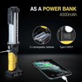 thumbnail image 3 of Piece Rechargeable LED Work Light 1500 Lumens COB Portable Mechanic Lamp with Magnetic Base and Hook for Repair, 3 of 5
