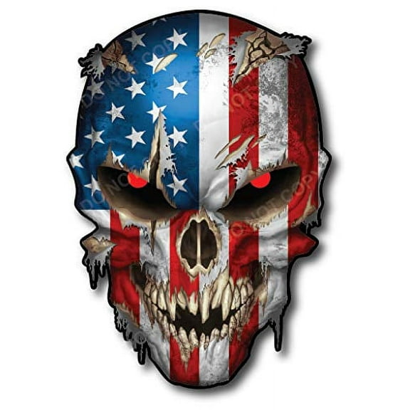 USA Skull American Flag Vinyl Decal Stickers Car Truck Sniper Marines Army Navy Military Graphic