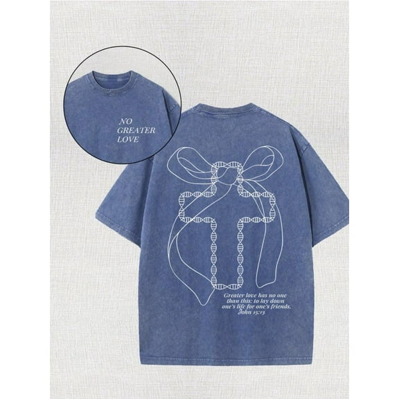 Retro Washed Christian T-Shirt - Jesus Cross Graphic, Faith-Based Cotton Tee, Oversized & Comfy Summer Shirt