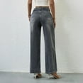 thumbnail image 3 of Women's Ultra Soft Mid-Rise Wide Leg JeansDark Gray XL, 3 of 4