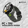 thumbnail image 2 of czcpp-Elkson Designed for Apple Watch Series 9/8/7/6/SE/5/4 [45/44mm], Quattro Pro Series Rugged Military Grade Protective Bumper Case with Strap Bands for iWatch, Stealth Black, 2 of 4