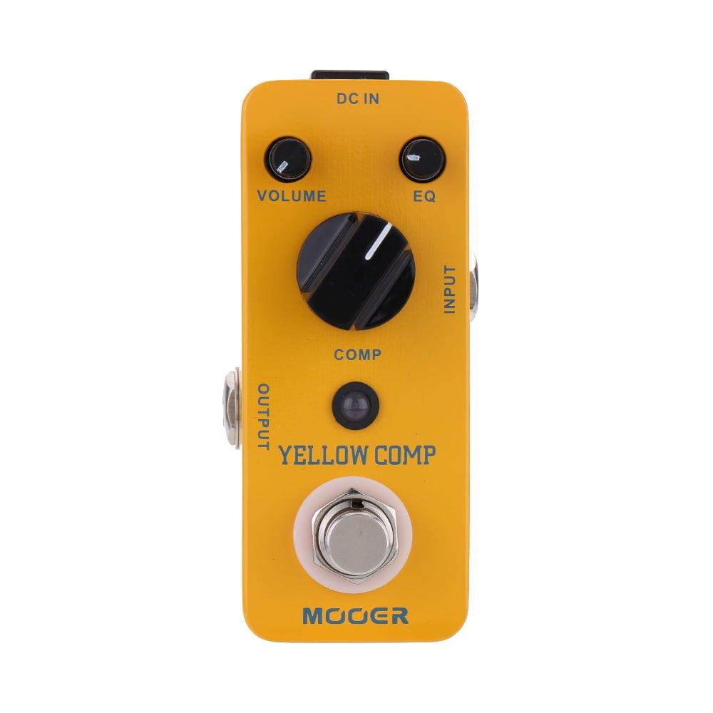 MOOER Compressor Pedal Yellow Comp Mini Portable Compression with True Bypass EQ and Volume Adjustable Classic Optical Compressor Pedals for Electric Guitar Bass