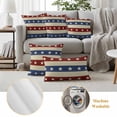 thumbnail image 6 of Independence Day Pillow Covers 2 Pack Stars and Stripe Red Blue USA Flag Pillowcase Waterproof Outdoor Throw Pillow Cover for Patio Garden Square Cushion 26”x26”, 6 of 9