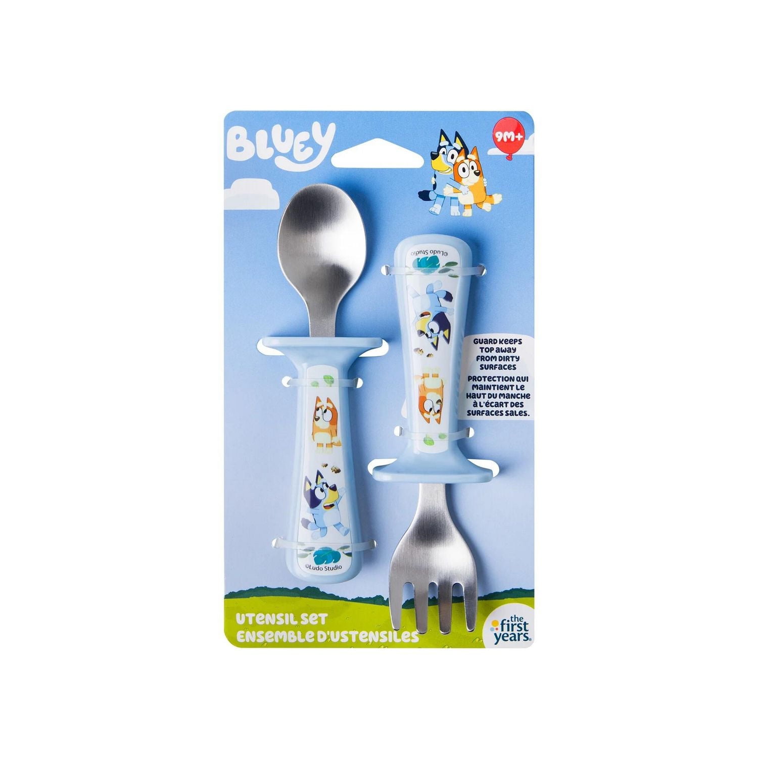 The First Years Bluey Toddler Silverware 2 Pk with Handle Guards - Ages 9 Months and up, 9M+