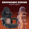 thumbnail image 4 of JONPONY Big and Tall 400LBS Gaming Chair with Foot Rest,Breathable Fabric for Home Office Desk, Ergonomic High Back Computer Chair with Headrest & Lumbar Support, Black, 4 of 9