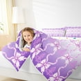 thumbnail image 4 of jejeloiu Chic Bow Knot Queen Comforter Set,Kawaii Cartoon Bowtie Bedding Sets,Gradient White Purple Bedding Comforter Set For Girls Teens,Super Cozy Room Decor Reversible,3pcs, 4 of 8