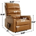 thumbnail image 3 of Newest Brown Leatheraire Dual Motor Infinite Position Up to 350 LBS Power Lift Recliner Chair with Power-Remote, Heat Massage , Heavy Duty Motion Mechanism, 3 of 9