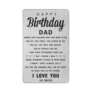 DEGASKEN Dad Birthday Card from Daughter Son, Unique Father Birthday Gifts for Him, Metal Wallet Card