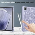 thumbnail image 5 of Fintie SlimShell Case for 11 Inch iPad Pro 4th 2022 / 3rd / 2nd / 1st Generation with Pencil Holder- Soft TPU Protective Stand Back Cover with Auto Wake/Sleep, Composition Book Lilac, 5 of 9