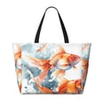 thumbnail image 2 of Honeii Three Goldfish Watercolor Splash for Tote Bag with Adjustable Strap,Beach Bag, Waterproof Sandproof Beach Tote Bag, Large Capacity Foldable Beach Bags, 2 of 7