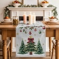 thumbnail image 2 of Christmas Table Runner 48 Inches, Winter Green Pine Trees Maple Leave Xmas Balls Bed Runner Dresser Scarves Tabletop for Indoor Outdoor Parties/Ceremony/Banquet, 13" x 48", 2 of 8
