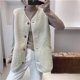thumbnail image 4 of Chalecos de vellón para mujer, chalecos de felpa de largo medio, cárdigans casuales sin mangas con cuello en V, chaquetas de invierno de gran tamaño, blusas holgadas para mujer, 4 of 5
