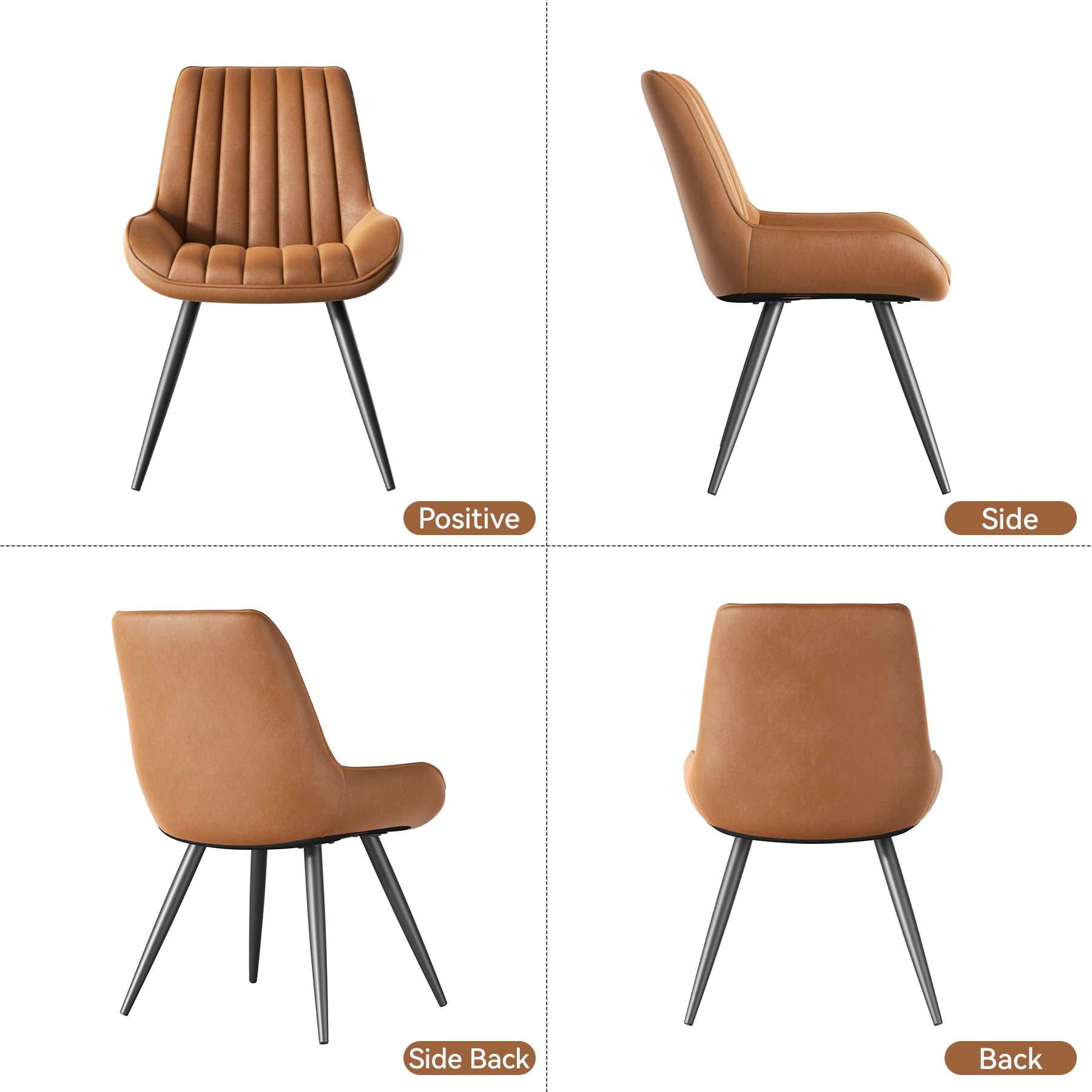 MOONMISS Modern Upholstered Dining Chairs Set of 4 with Thick Cushion,Sturdy Metal Legs,Side Chairs for Kitchen,Living Room