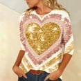 thumbnail image 5 of Craaazy Women's Valentines Day Crew Neck 3/4 Sleeve Cozy Love Shirts Gifts, 5 of 6