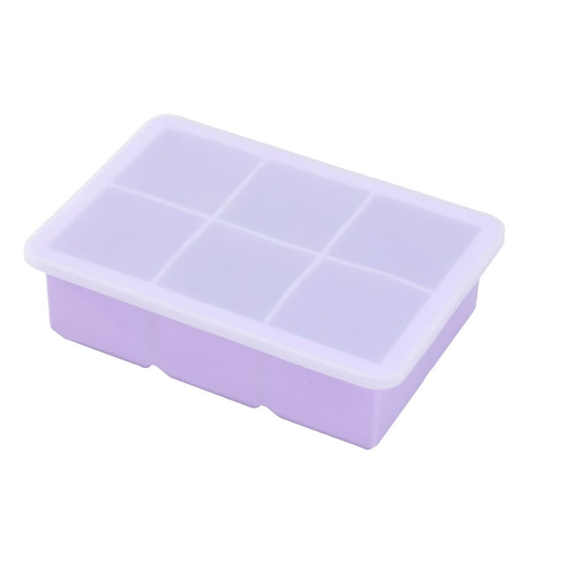 Yhmxh Bandeja grande de silicona para hielo, moldes cuadrilaterales grandes para bloques de hielo, para whisky, cócteles, bandeja para hacer hielo a la antigua usanza para congelador.